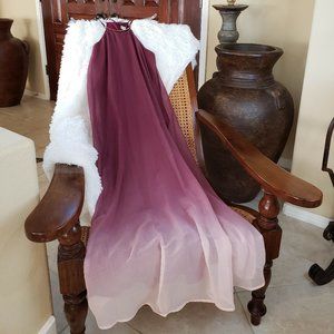 Venus Purple Ombre Maxi Dress with Gold Necklace